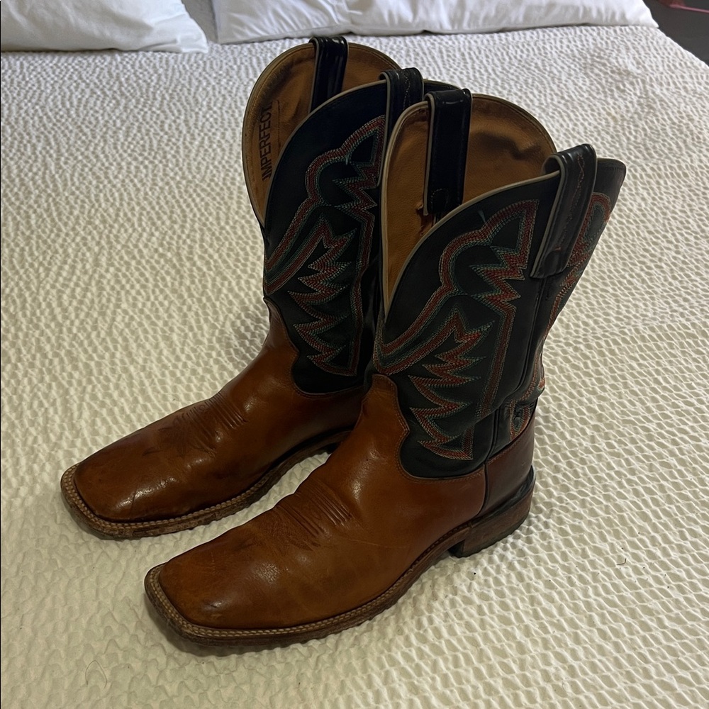Tony Lama Tan and Black Western Boots